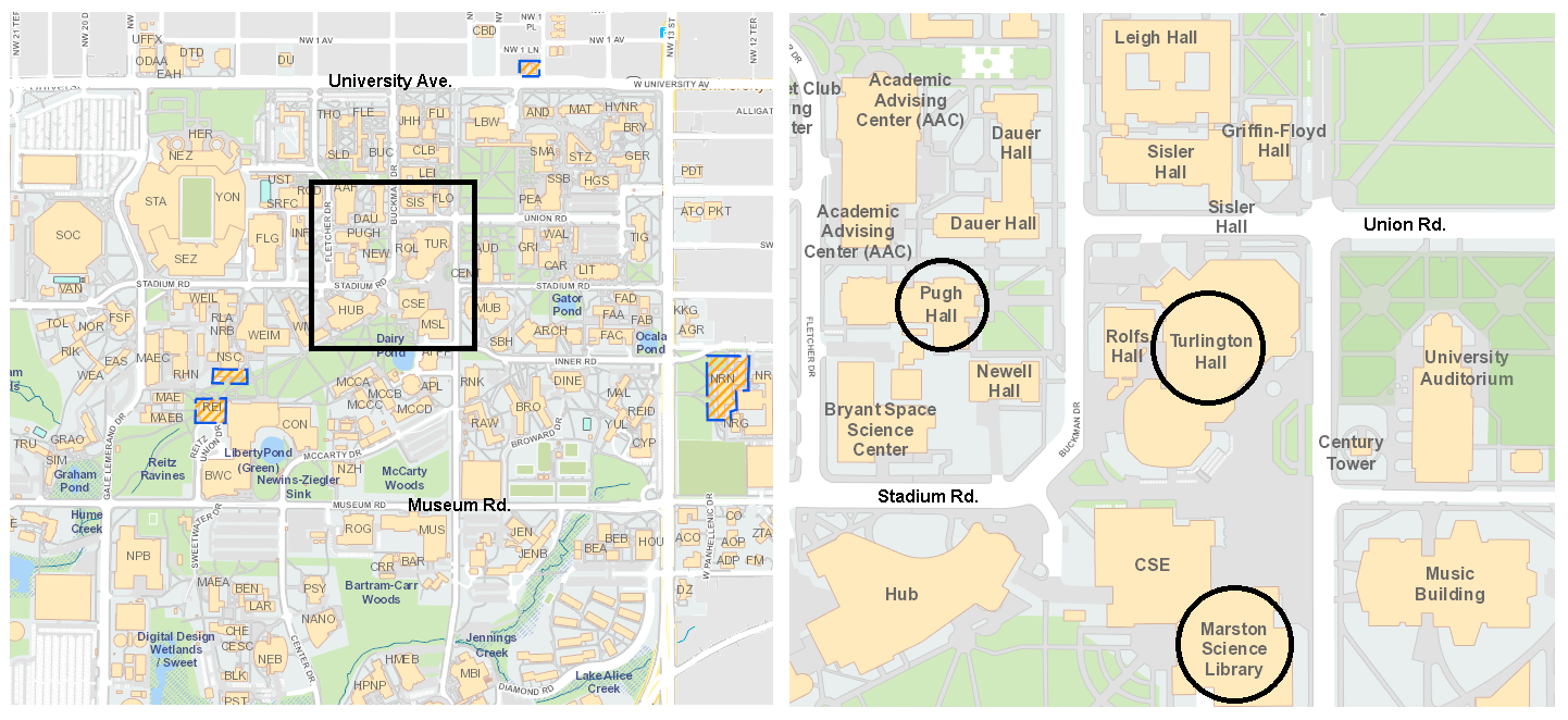 UF campus map